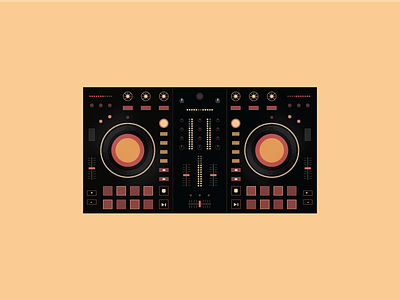 DJ Controller deejay dj illustration music turntables volume
