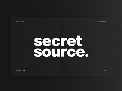 Secret Source Logo | Typeface Redesign brand design brand identity branding logo logo design logodesign logodesigns logoredesign logotype