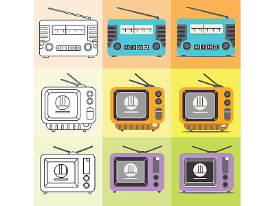 radio and tvs icons