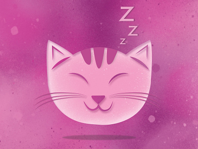 Sleepy Cat 2d art cat character design color design digital illustration flat illustration illustrator minimal spot illustration texture vector vector art