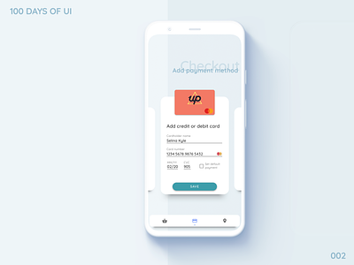 100 Days: Credit Card Checkout 002 100days 100dayschallenge 100daysofui 100daysproject day002 design material material design materialdesign reflectly ui