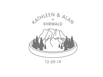 Wedding logo austria grey insignia logo mountains outline ring