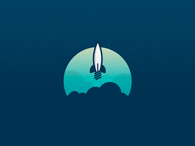 Thought Launch dark lightbulb logo mark rocket space