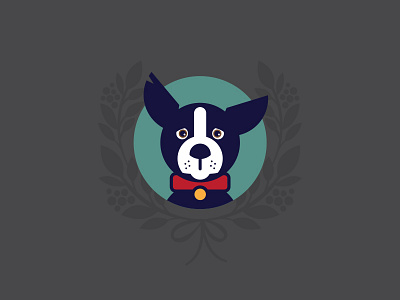 Sully border collie christmas dog fargo illustration logo mark puppy simple