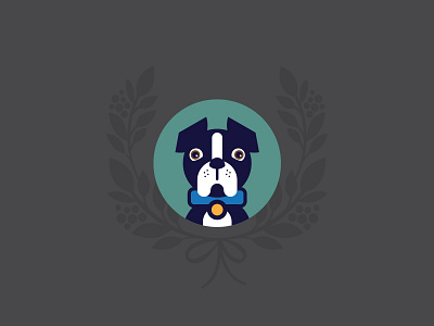 Beans boston terrier christmas dog fargo illustration logo mark puppy simple