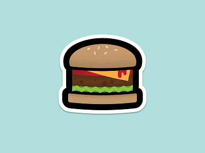 Cheeseburger burger cheese cheeseburger food illustratey things ketchup logo meat simple sticker stickermule