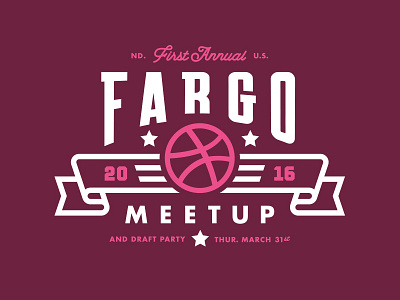 Fargo Dribbble Meetup 2016 badge banner basketball draft dribbble fargo lockup meetup midwest north dakota stars