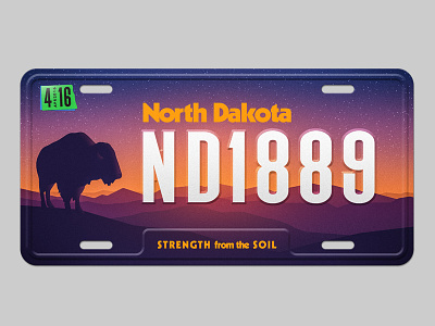 North Dakota License Plate badlands bison fargo license license plate nd north dakota redesign retro sunset