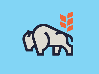 Prairie Fire (WIP) bison brand fargo logo mark monoweight north dakota prairie simple wheat