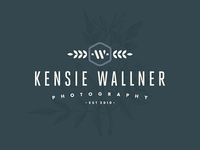 Kensie Wallner Photography badge blue brand crest fargo hexagon knot logo mark north dakota wheat