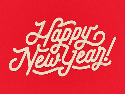 Happy New Year monoweight new years red script shadows swash type typography