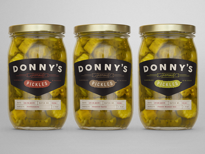 Donny's Pickles badge brand cucumber famous logo packaging pickles south dakota sticker