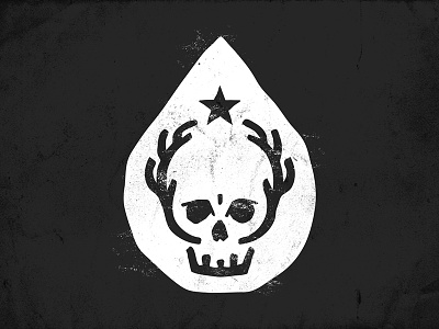 PublicLand antlers black hunting land logo mark outdoors skull star water