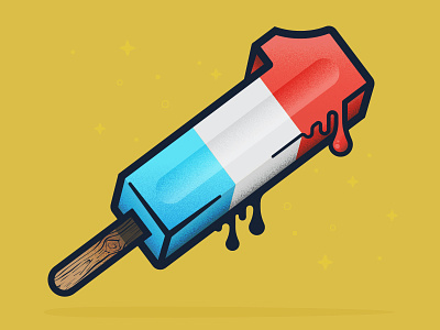 One 1 anniversary bomb pop bombpop frozen ice illustration melt one popsicle summer