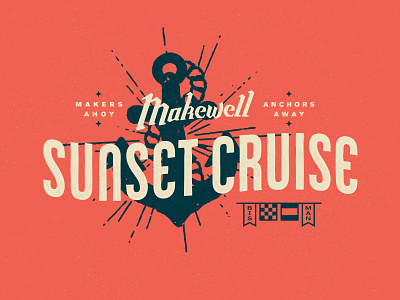 Sunset Cruise ahoy anchor bismarck boat cruise flags makers makewell nautical north dakota riverboat rope sunset