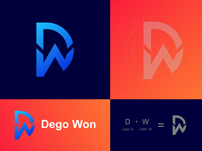 Dego won Modern Logo Design abstract brand brand design brandidentity branding creative icon design logo mark modern monogram mordern logo unique logo weblogo
