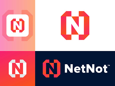 N-Latter Negative Space Modern Logo Design-NetNot Branding