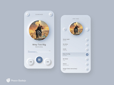 Music Player design gradients neomorphism ui