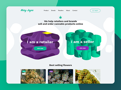 Mary Jayne Shop UI cart clean design illustration main marijuana mj shop typography ui ux vector website