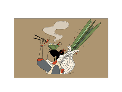 Ramen // Asian food adobe illustrator asian food branding figma flat illustration minimal minimal color palette ramen vector web