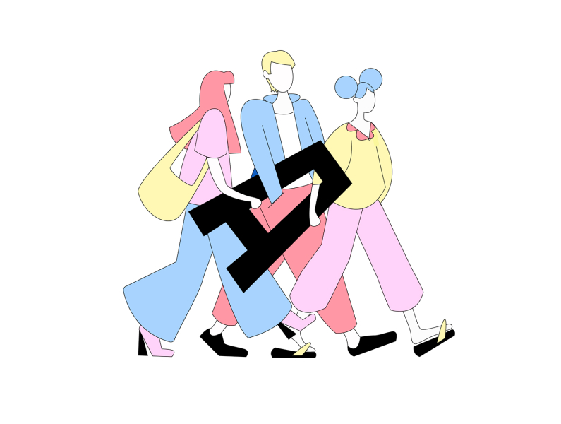 Limited Color Palette // A 2019 flat lettering pink blue yellow trends 2020 vector illustration adobe illustrator