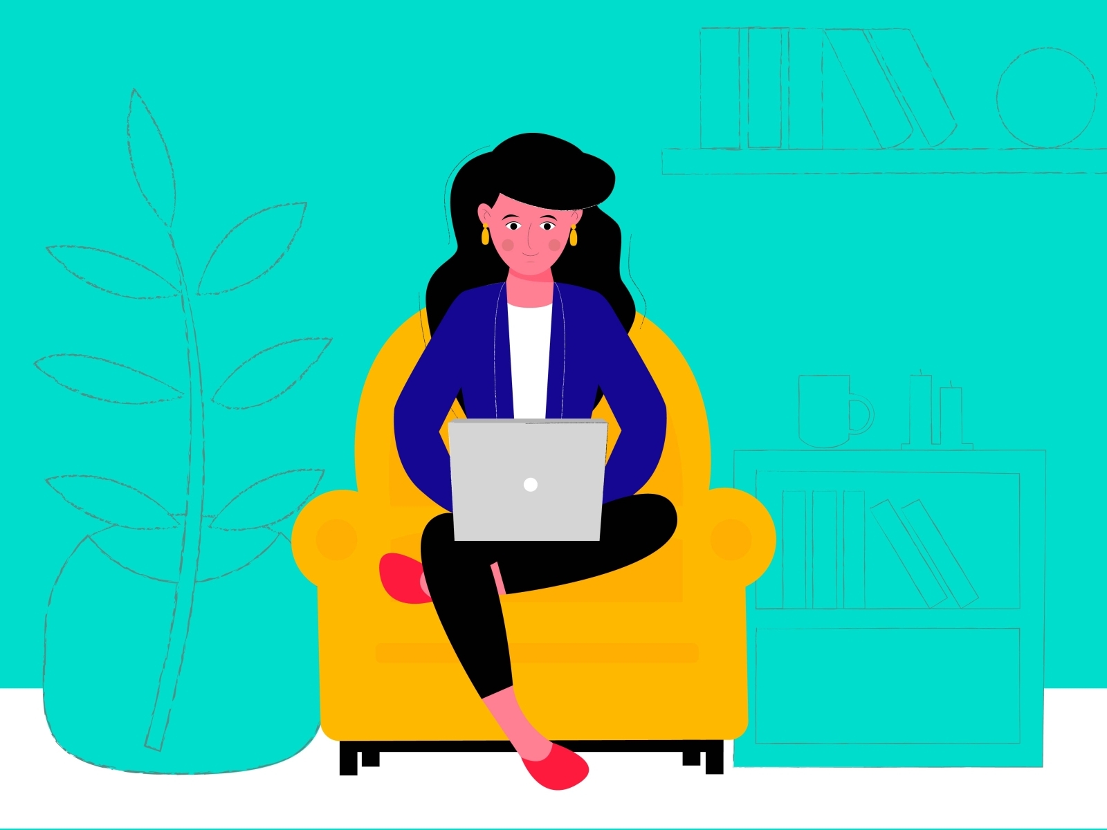 Office Girl // Limited Color Palette by kzntsvaaaaaaa on Dribbble