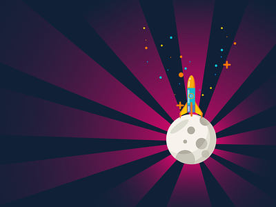 Rocket! 🚀 adobe illustrator bright colors moonshine rocket on the moon trends 2020 vector illustration ipadpro vectorart