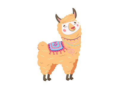 Alpaka Llama Different color palette character by