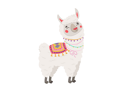 Alpaka Lama Different color palette character by