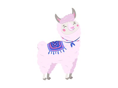 Alpaka / Lama / Different color palette character 🦙💘 adobe illustrator alpaka blue color pallete cotton candy cotton candy color palette funny little lama little llama llama pink and blue pink llama vector vector art vector illustration