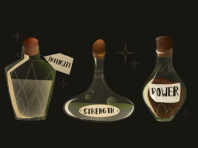 Choose your nectar ✨ 2021 2022 buttles drinks intensity limited color palette nectars power procreate procreate app raster illustration strenght trends