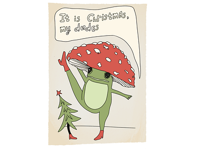 It is Christmas, my dudes 🐸🍄 christmas dude dudes frog froggo procreate app raster