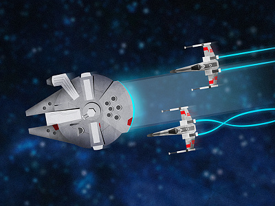X-Wing escort design falcon flight graphics illustrate millennium ship space star starwars wars xwing