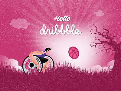Hello dribbble design illustration logo typography vector