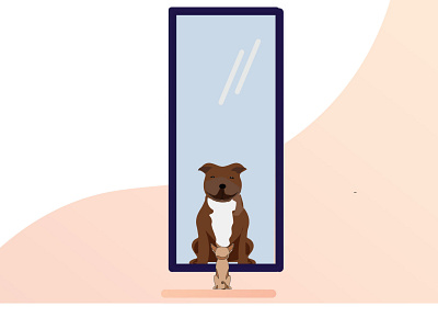 Objects in the mirror are smaller than they appear animation design illustration