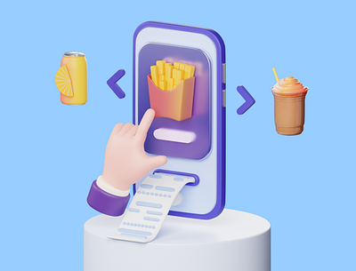 3d mobile app expenses 3d 3d art 3d illustrator app blender food illustration illustrator mobile