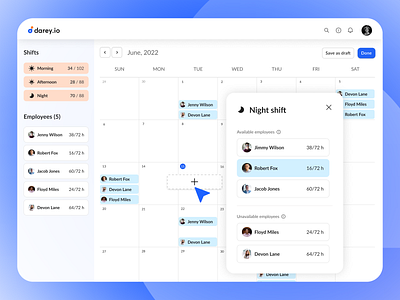 Shifts scheduling tool