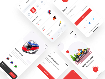 Motorcycle Spare Parts App UI