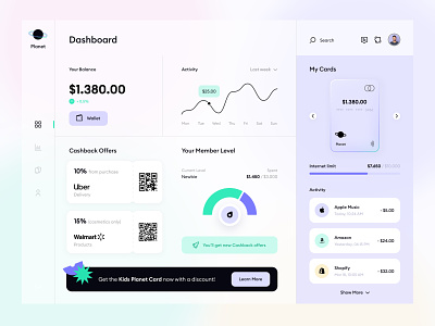 Planet— User Dashboard for Mobile Banking