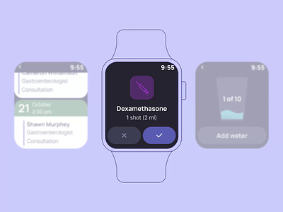 Healthcare App Interface for Smart Watch app application booking branding design digidal watch doctor app health tracking healthcare app illustration interface interface for smart watch iwatch motion graphics smart watch ui uiux user experience ux