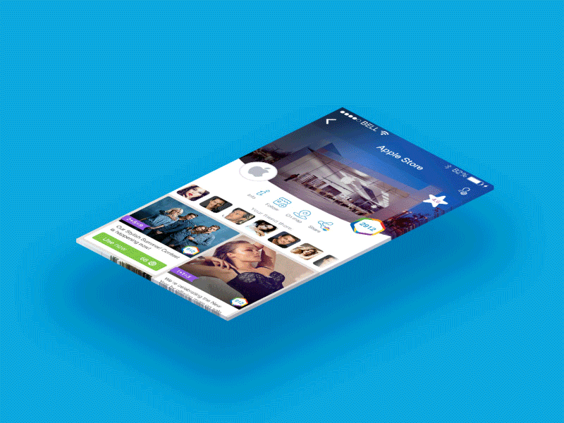 Manic shop animation animation app blue flat gif ibeacon interface ios ui ukraine ux white