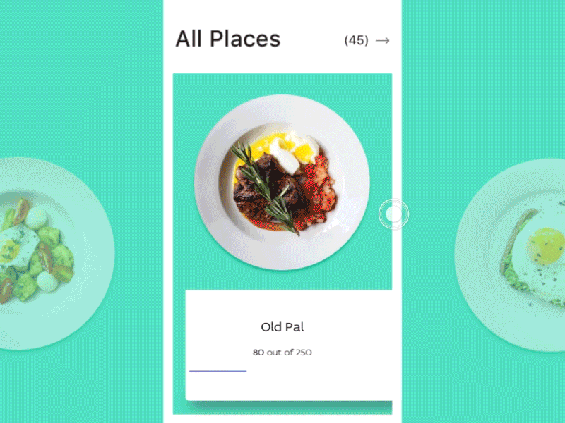 Place 2Go in motion animation app cards design events interaction ios mobile presentation swipe uiux webdesign