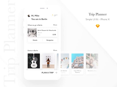 Trip Planner App UI Kit animation app app design booking graphic design interface design iphone minimal minimalist travel travel app ui design uidesign uikit user interface vacation