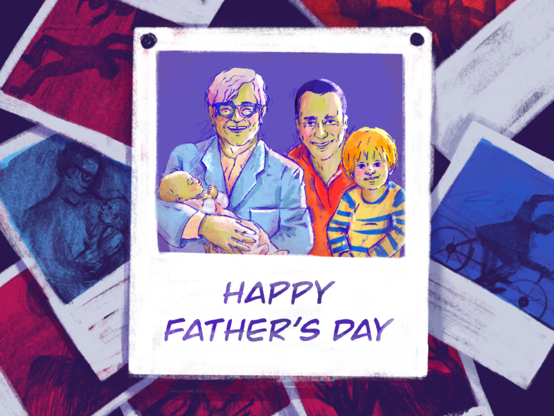 Father's Day Illustration 2d 2d art art digital art digitalart fathers day fathersday holiday card illustraion