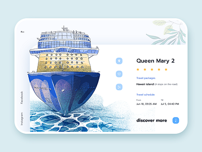 Cruises - Website cruise cruise ship design drawing illustration interface sea ship ui web webdesign webinterface