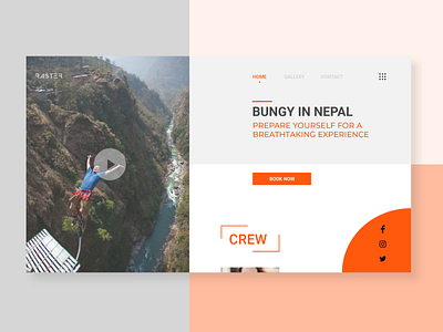 Bungy Nepal adobexd adventure app bungee courage jump rope nepal sports ui ux