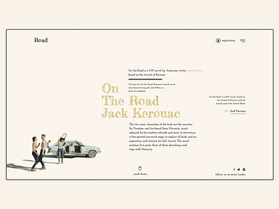 On The Road - Jack book design experiment ilo chani on the road simplicity travel ui web web concept web design webdesign website writer