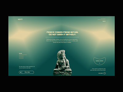 Green light buddha colorful design experiment ilo chani meditating meditation ui web web concept webdesign website