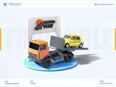 Tow Service - 3D design 3d 3deyebrows 3dmodelling animation blender branding cinema4d delivery gofertow graphic design illustration logo motion graphics taxi trioangle trioangletechnologies truck uber ui vector