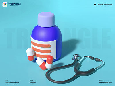 Pharmacy Delivery - 3D Model 3d 3dcharacter 3dmodels 3dsmax animation delivery doctor goferpharmacy graphic design interface medicine minimal model pharmacy render stethoscope tablet trioangle trioangletechnologies ui